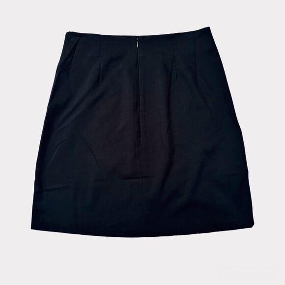 BCBGMaxAzria NWT Black Asymmetrical Layered Faux Wrap Pencil Skirt Size 6 - Picture 3 of 8